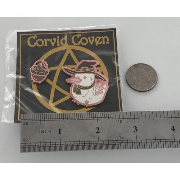 Sorbet Jungle Halloween Corvid Coven Witch Duck Cauldron 2 Pin Set New - Picture 2 of 3
